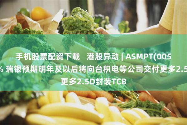 手机股票配资下载   港股异动 | ASMPT(00522)涨超3% 瑞银预期明年及以后将向台积电等公司交付更多2.5D封装TCB