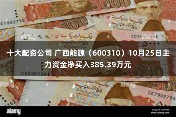 十大配资公司 广西能源（600310）10月25日主力资金净买入385.39万元